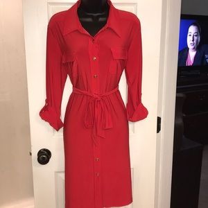Red shirt dress
